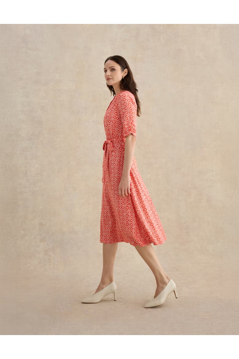 Cathy 3/4 Sleeve Jersey Midi Dress, Alternate, color, Red Ivory