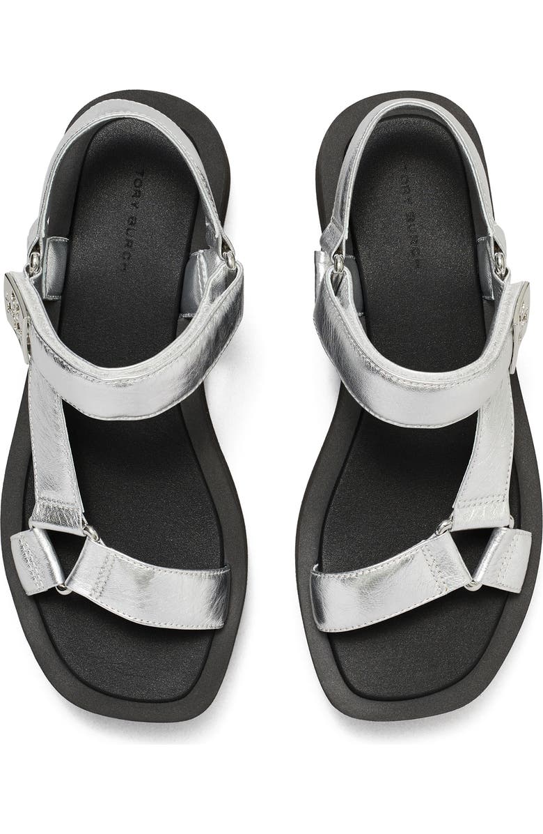 Tory Burch Mellow Platform Sandal, Alternate, color, Silver / Perfect Black