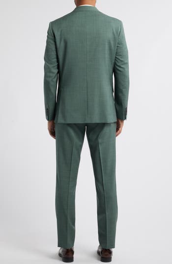 Esprit Solid Green Wool Twill Suit