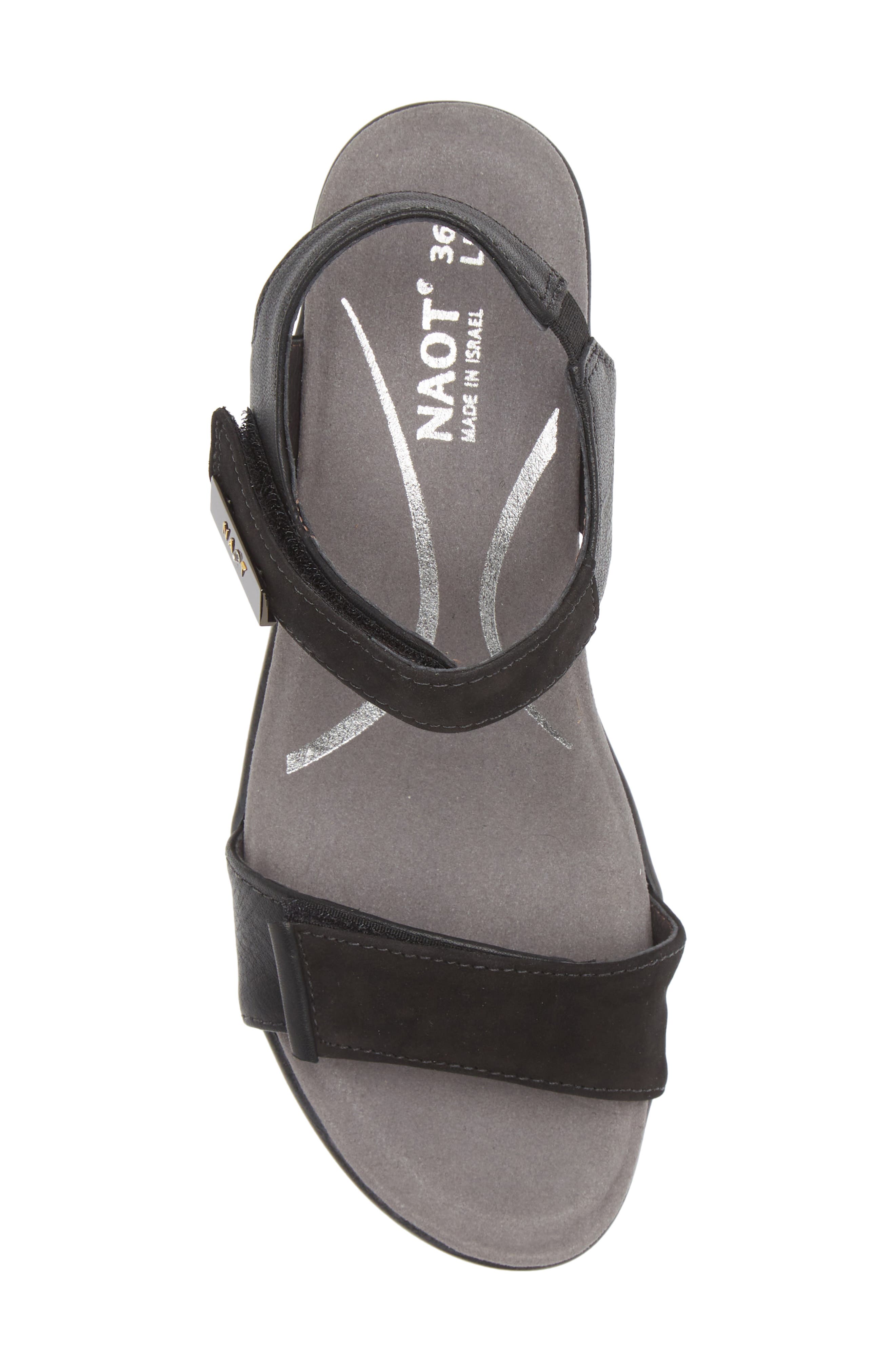 Naot 'Intact' Sandal, Alternate, color, Black Velvet/Black/Jet Black