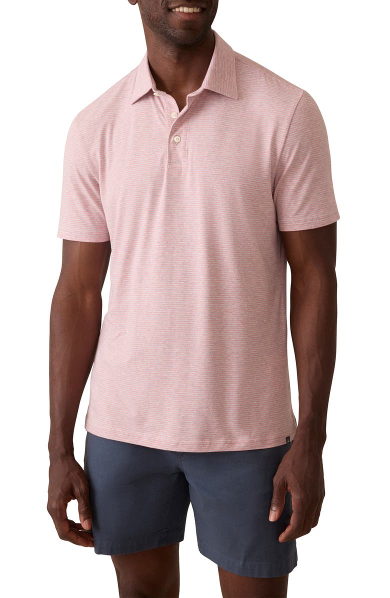 Faherty Movement Polo, Main, color, Rose Madaket Stripe