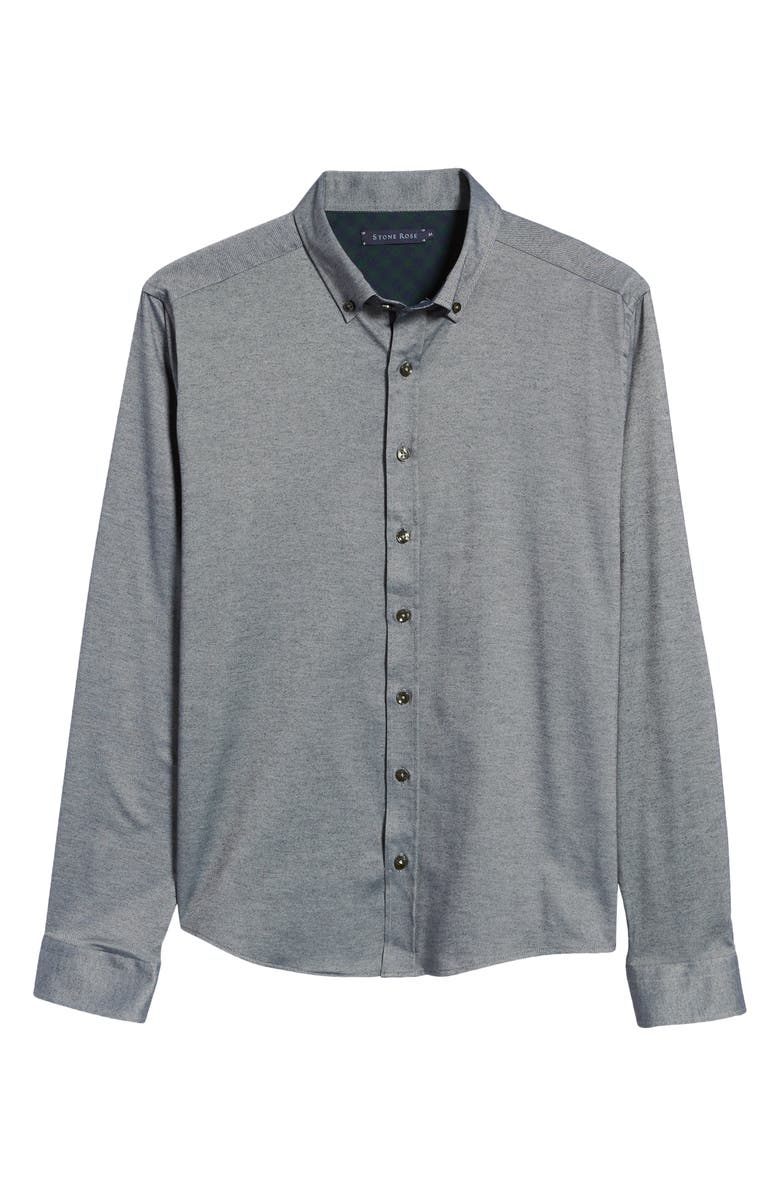 Stone Rose Performance Solid DryTouch<sup>®</sup> Button-Down Shirt, Alternate, color, Navy
