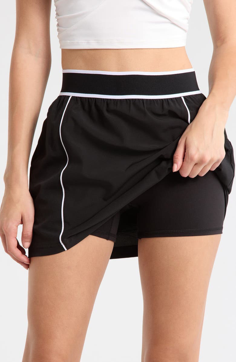 90 DEGREE BY REFLEX Lightstreme Fury Skort, Alternate, color, Black/ White