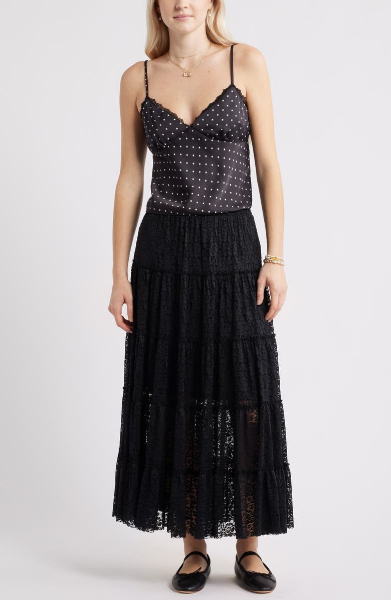 BP. Lace Maxi Skirt, Alternate, color, Black