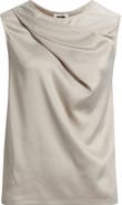 Anne Klein Asymmetric Sleeveless Cowl Neck Top