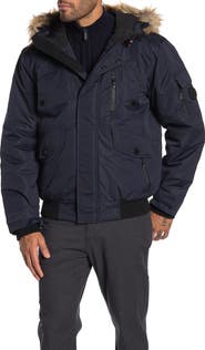 Noize Faux Fur Hooded Bomber Jacket
