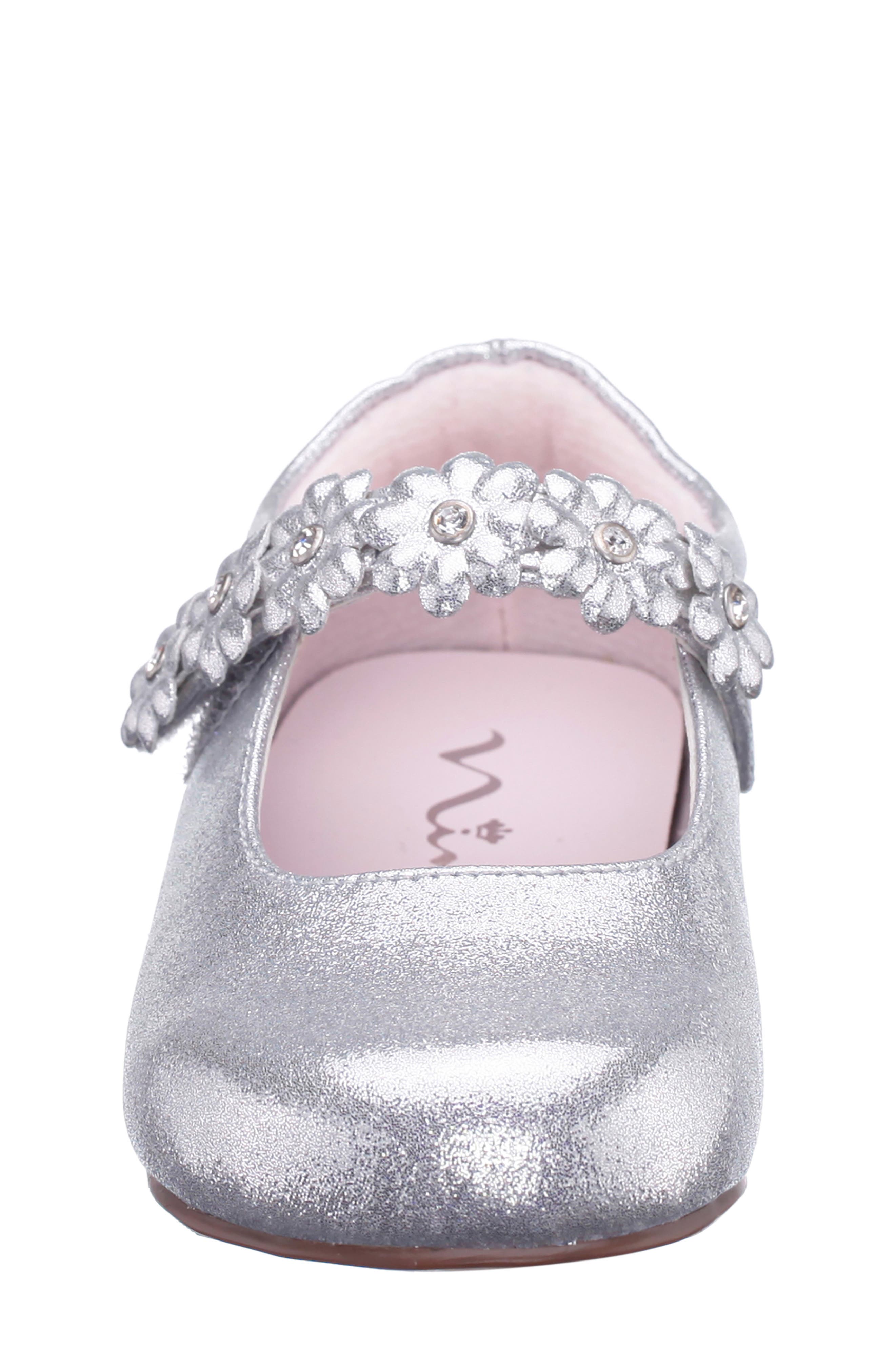 Nina Kids' Tuley Mary Jane Flat, Alternate, color, Silver Shimmer
