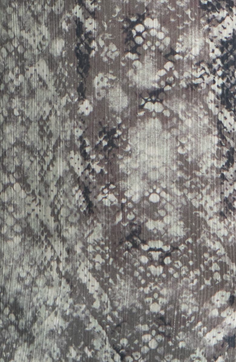 Open Edit Snakeskin Print Satin Button-Up Shirt, Alternate, color, Black- Grey Slither Stripe