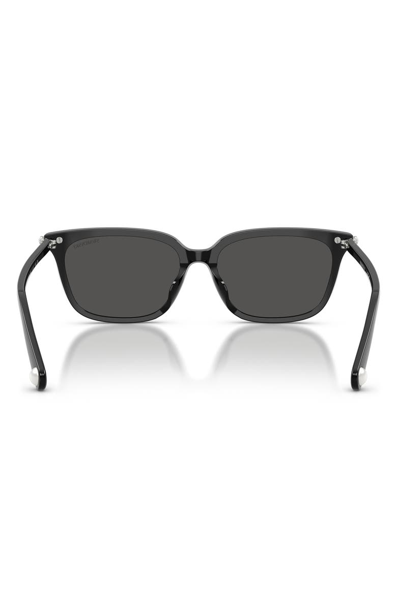 Swarovski 56mm Pillow Sunglasses, Alternate, color, Black / Dark Grey