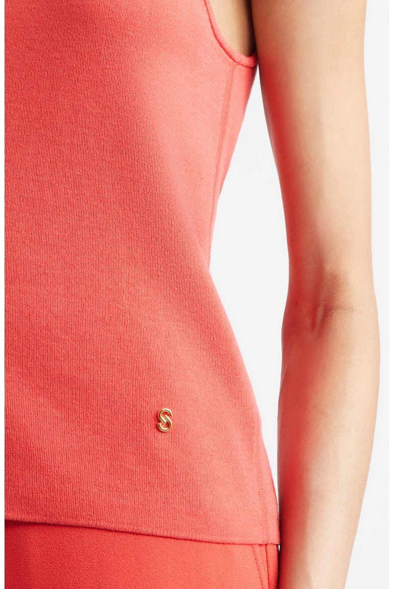 Silk & Cotton Sweater Tank, Alternate, color, DEEP CORAL