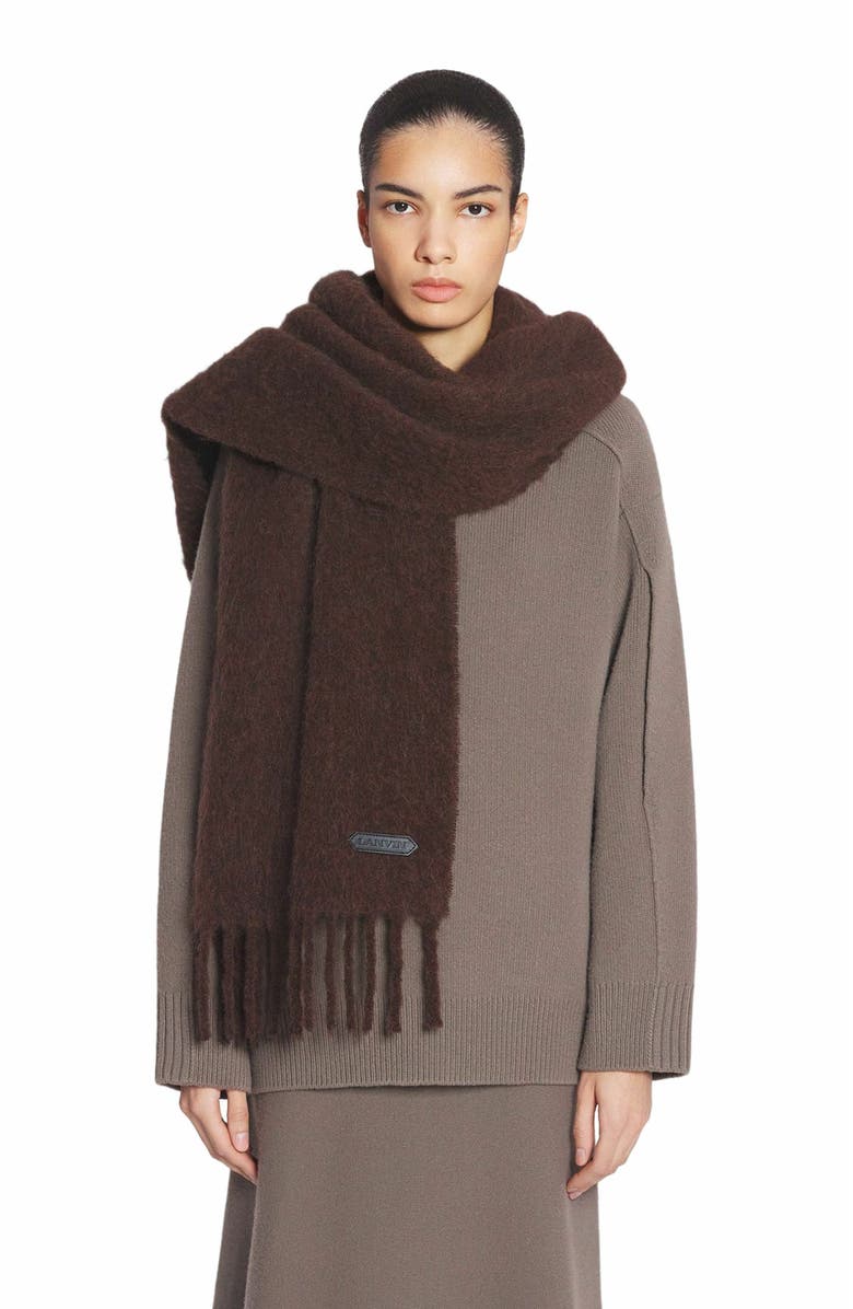Lanvin fringed Scarf in wool, Alternate, color, 