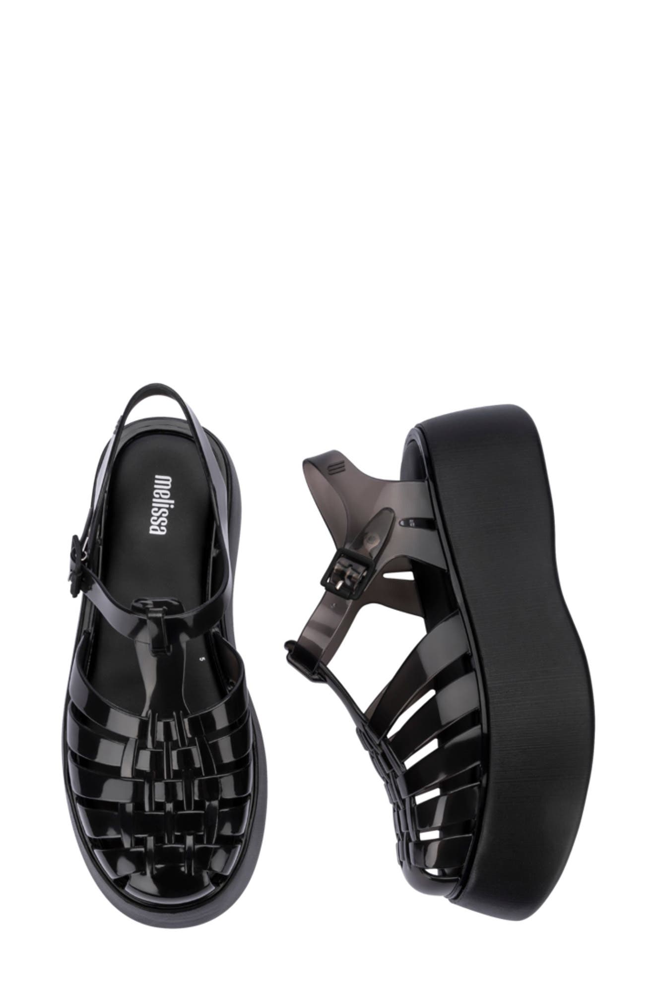 Possession Plato Platform Jelly Sandal, Alternate, color, BLACK
