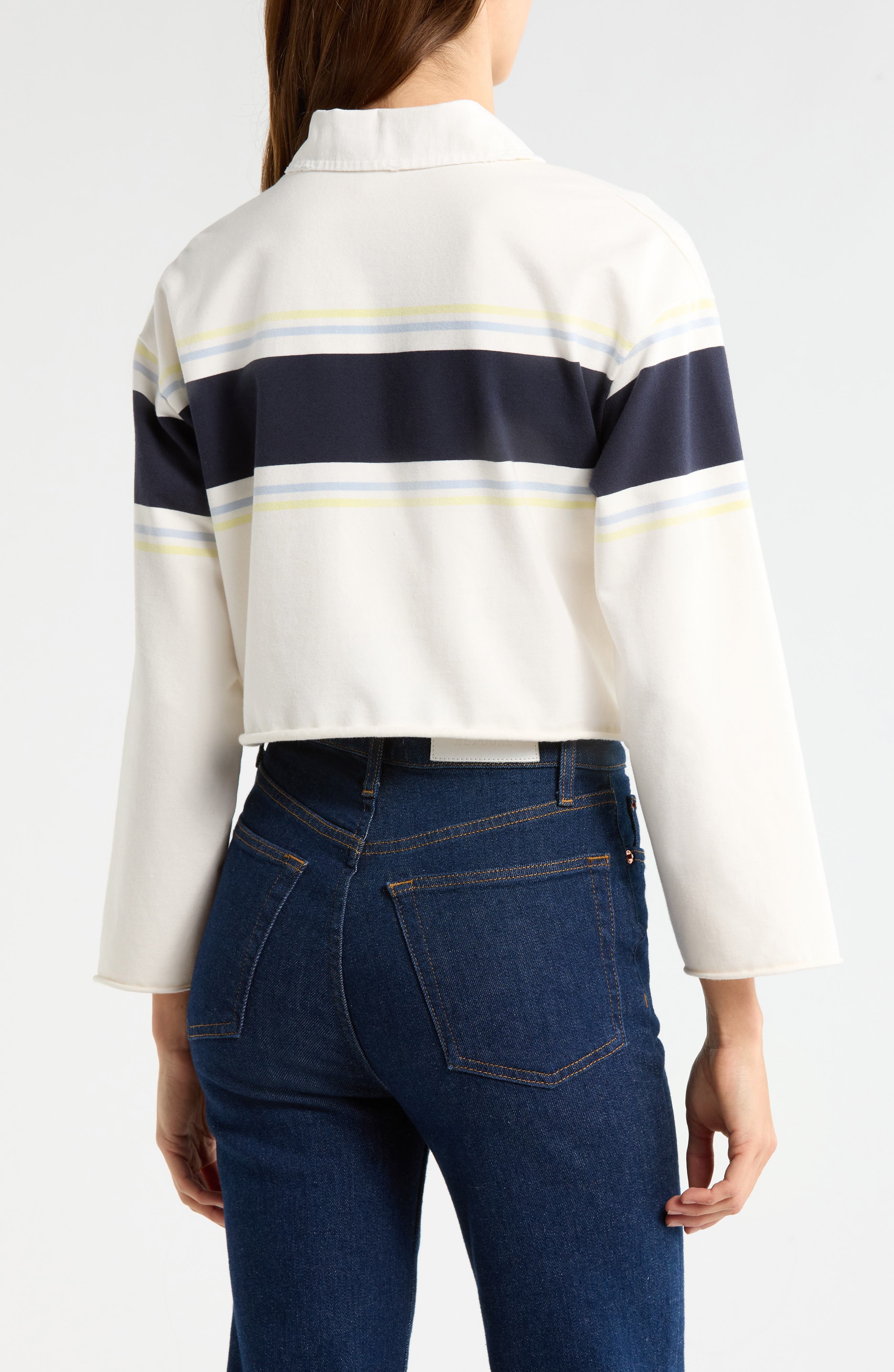 Stripe Cotton Crop Rugby Polo - image 2