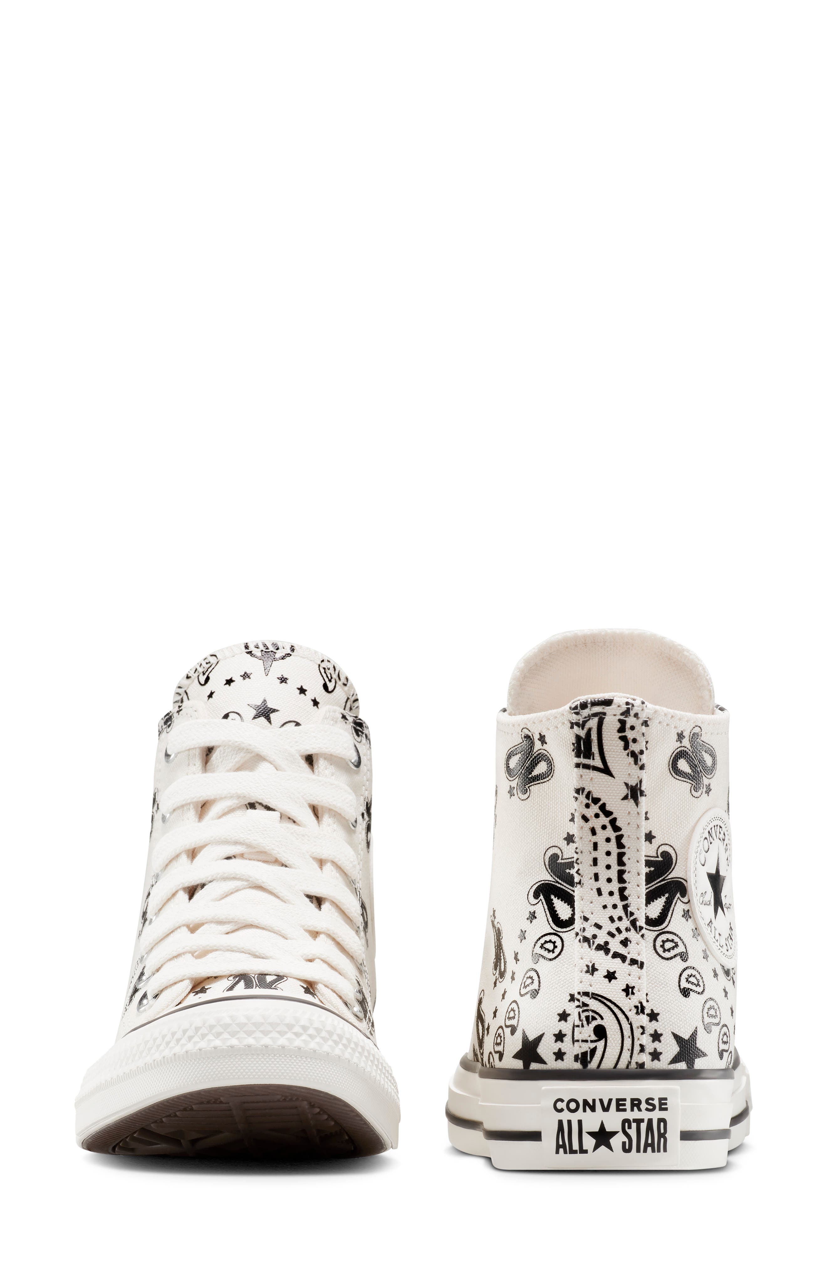 Converse Gender Inclusive Chuck Taylor<sup>®</sup> All Star<sup>®</sup> High Top Sneaker, Alternate, color, Egret/ Black/ Egret