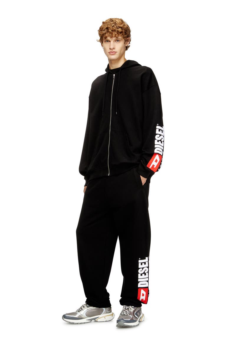 P-Marky-Div Regular Fit Cotton Sweatpants, Alternate, color, DEEP/ BLACK