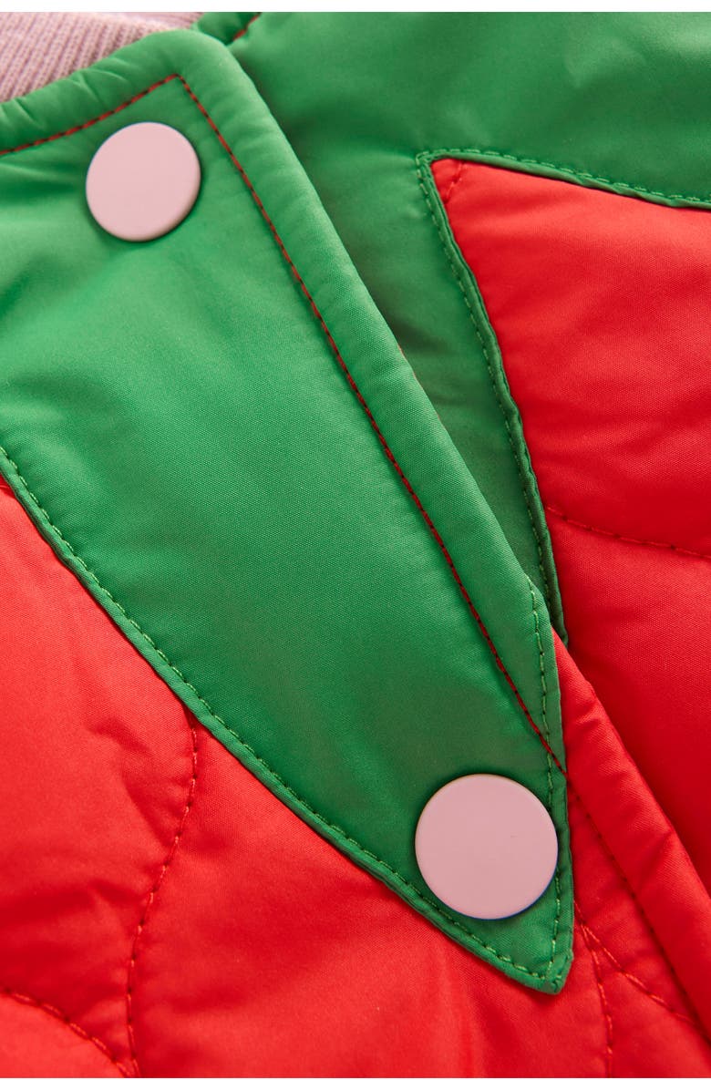 Mini Boden Kids' Fun Quilted Bomber Jacket, Alternate, color, Strawberry Applique