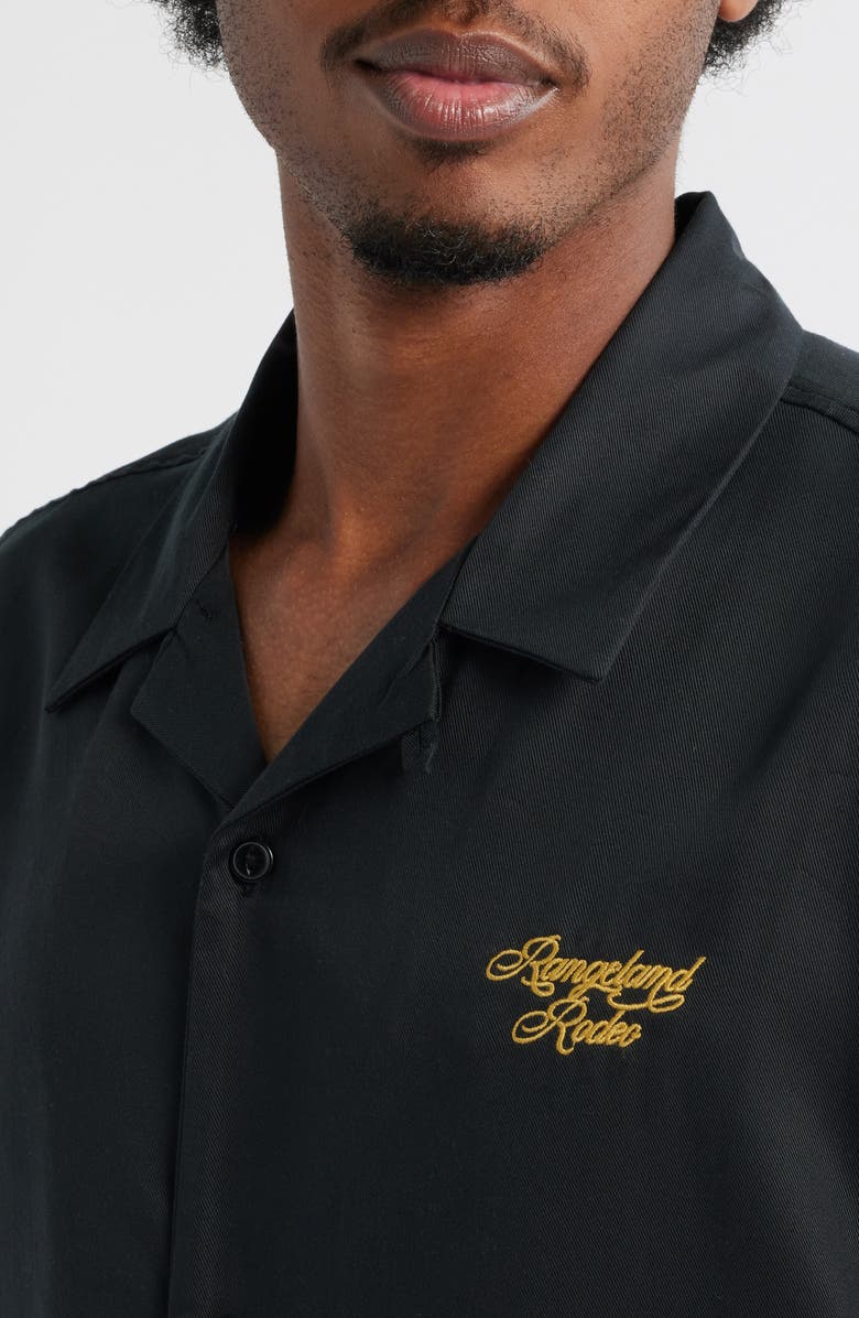 PacSun Rangeland Rodeo Graphic Camp Shirt, Alternate, color, Black