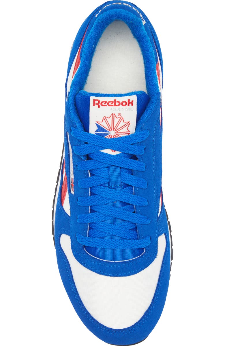 Reebok Classic Leather Sneaker, Alternate, color, Chalk/ Optimum Blue/Vector Red