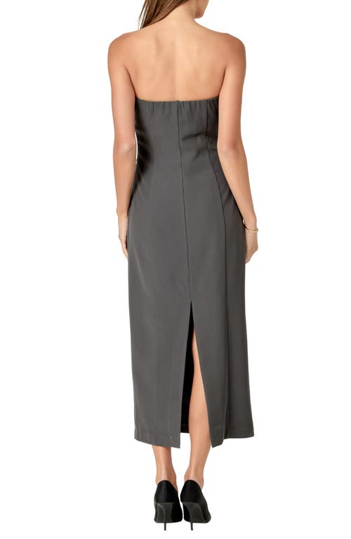 Shop Endless Rose Strapless Maxi Dress In Charcoal
