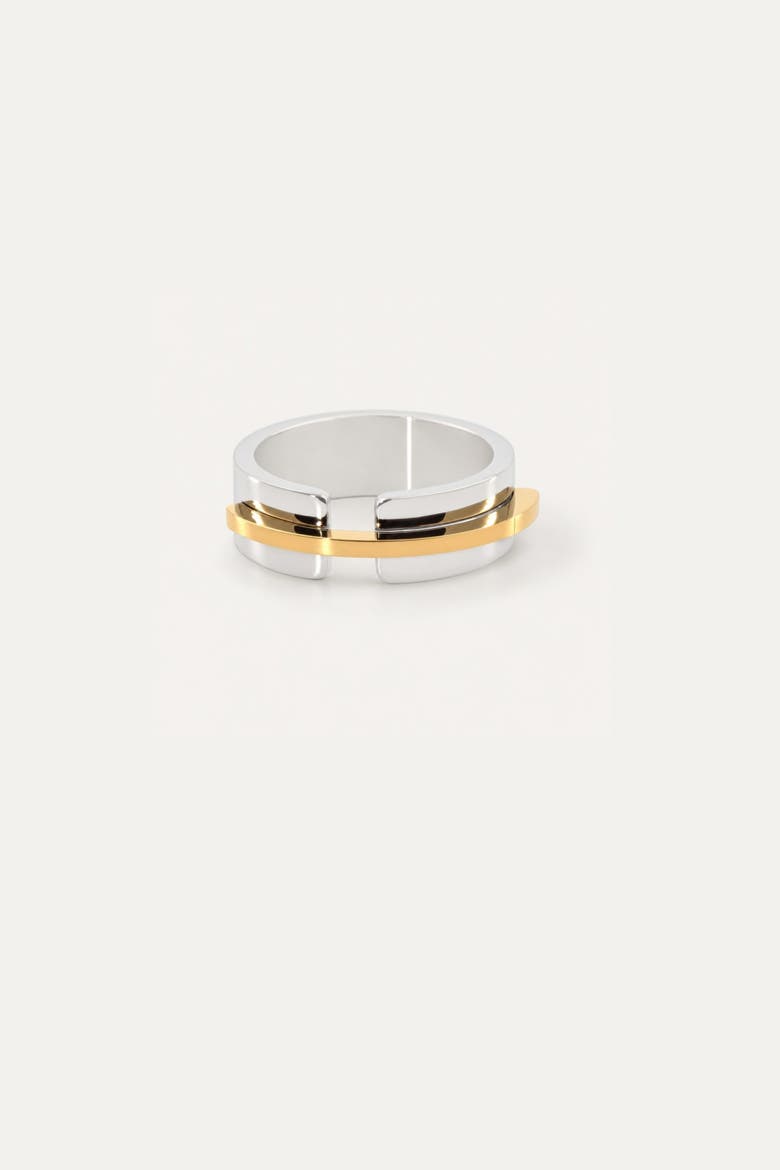 Mixed Metal Band Ring, Main, color, Gold-Silver