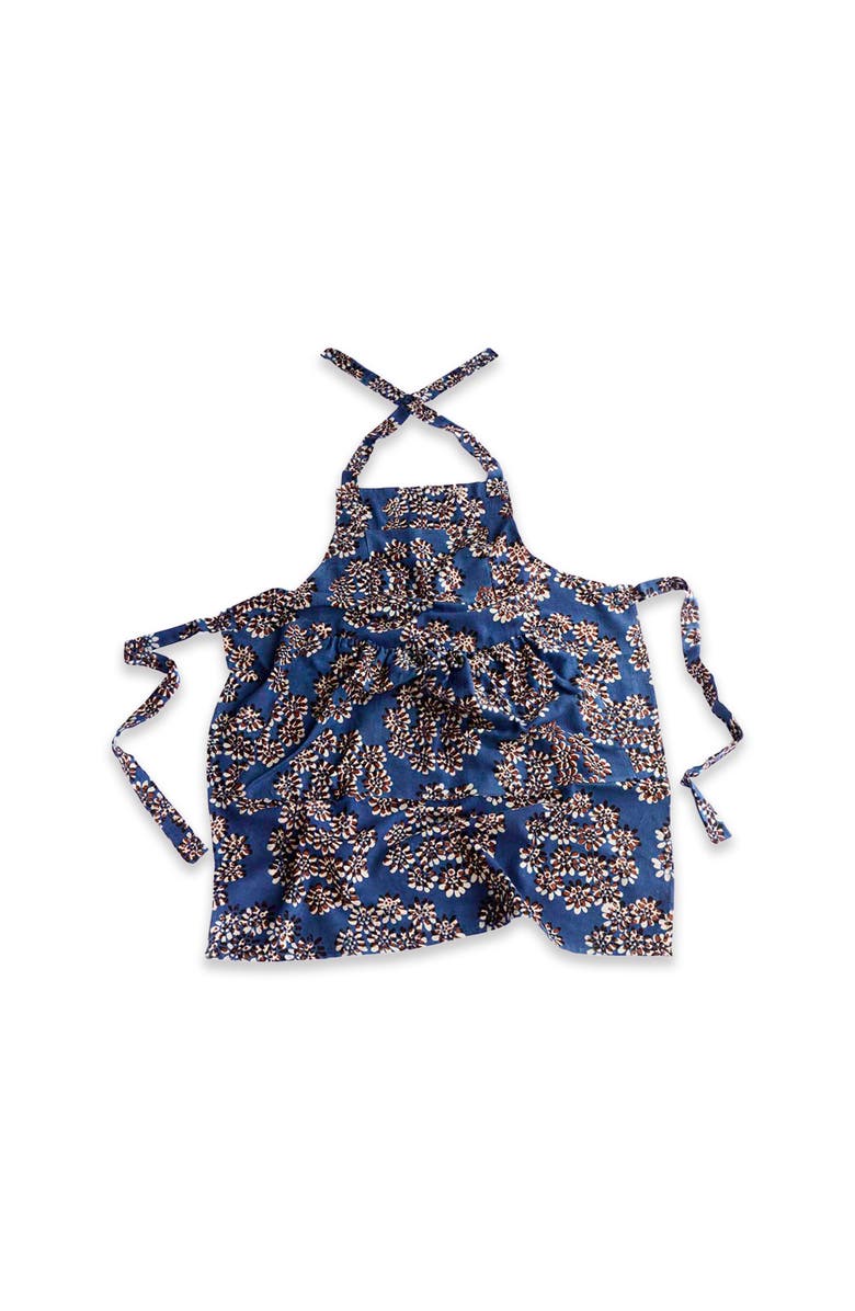Ichcha Indigo Block Print Apron, Main, color, Indigo