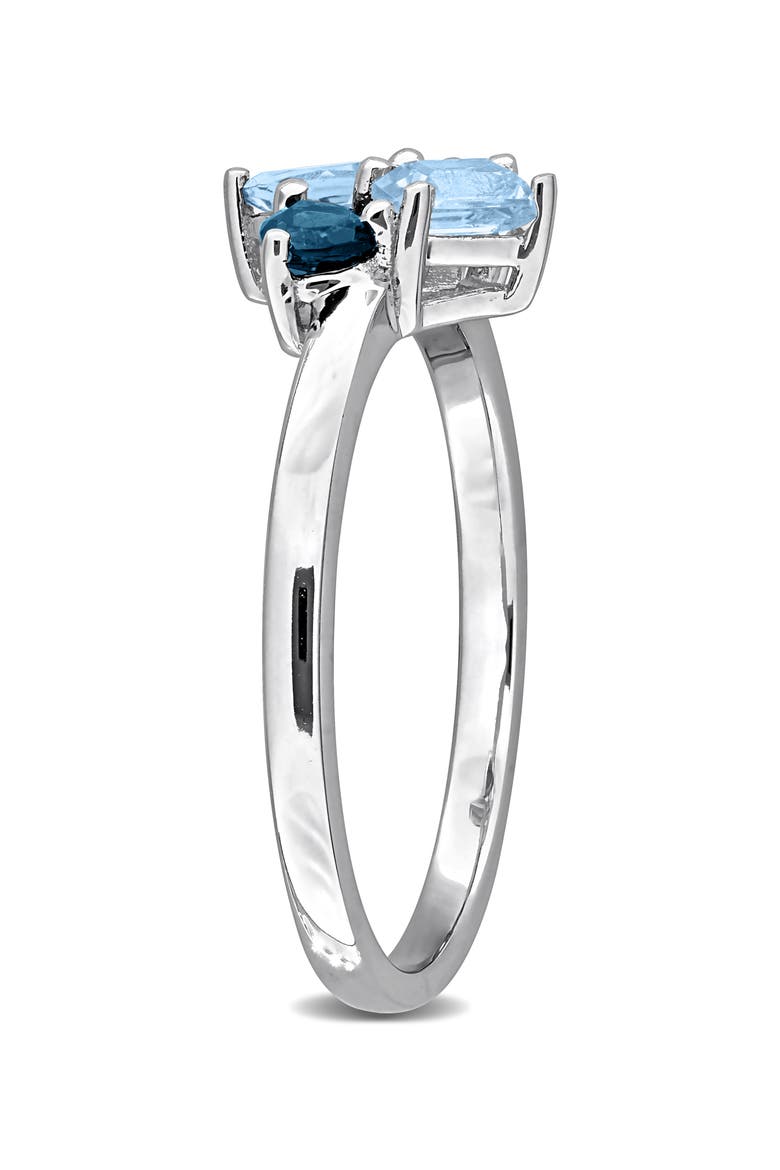 Blue Topaz Cluster Ring, Alternate, color, BLUE