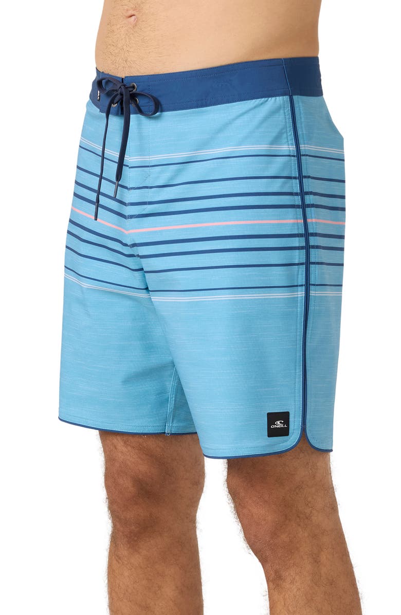 O'Neill Hyperfreak Heat Stripe Swim Trunks, Alternate, color, Blue Fade