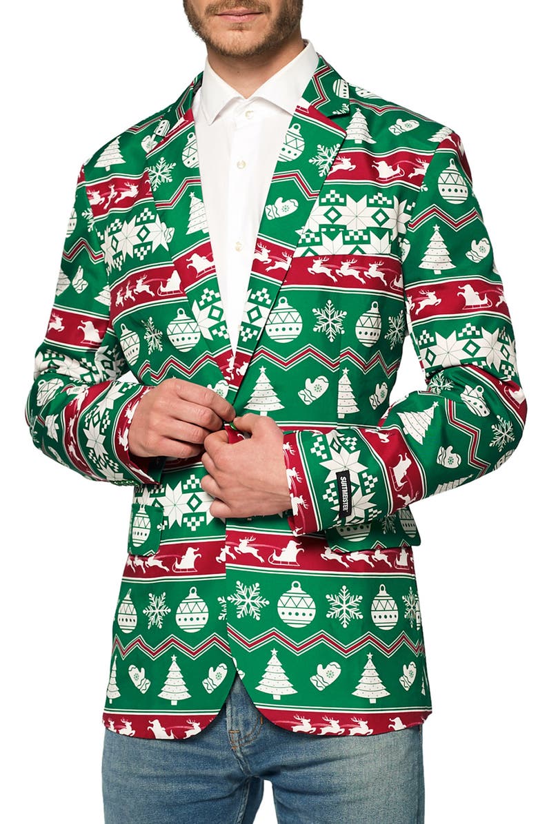 OppoSuits Christmas Green Nordic Tuxedo Jacket, Main, color, Green