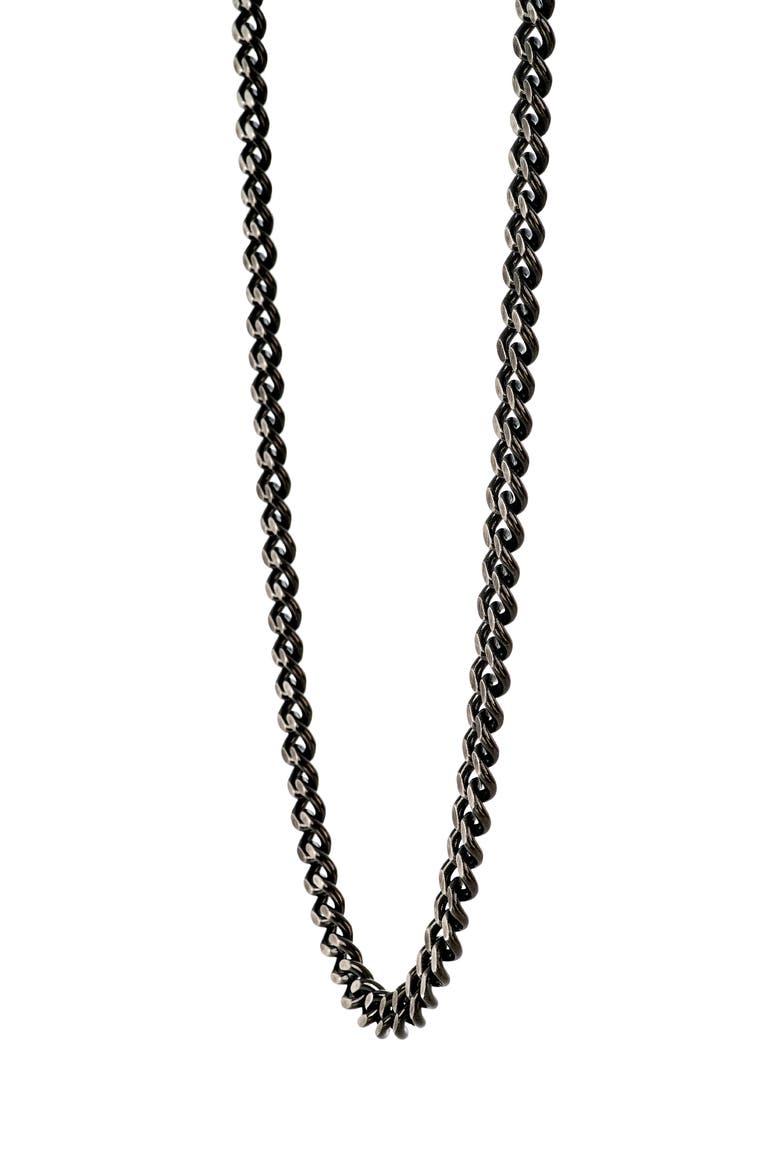 Men's Curb Chain Necklace, Alternate, color, BLACK
