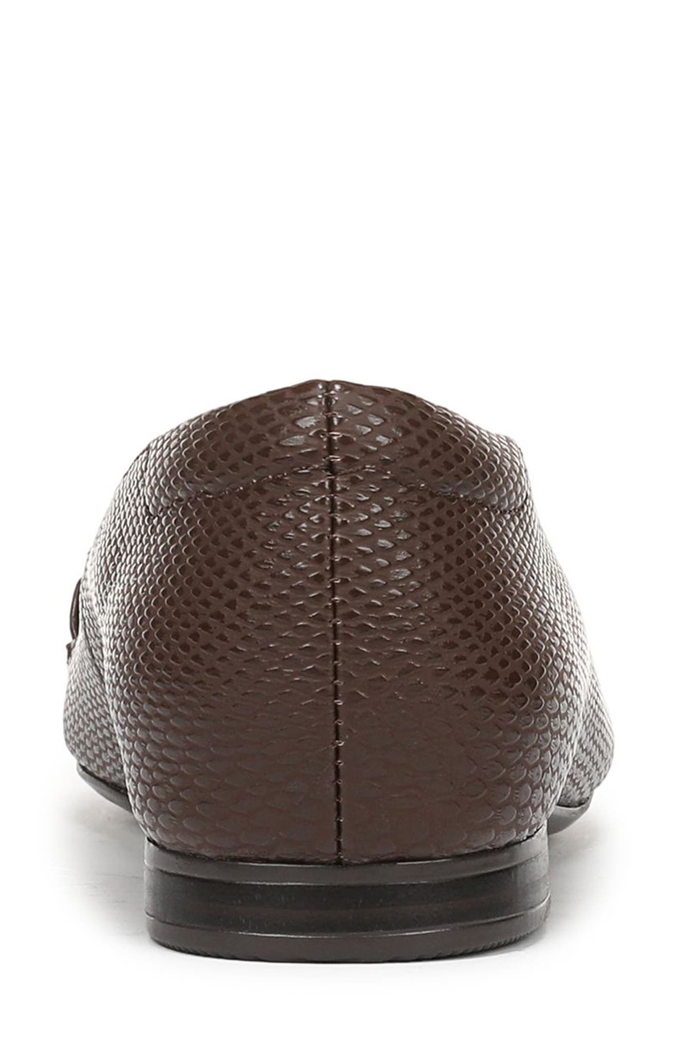 Kendall Flat, Alternate, color, DARK BROWN SNAKE FAUX LEATHER