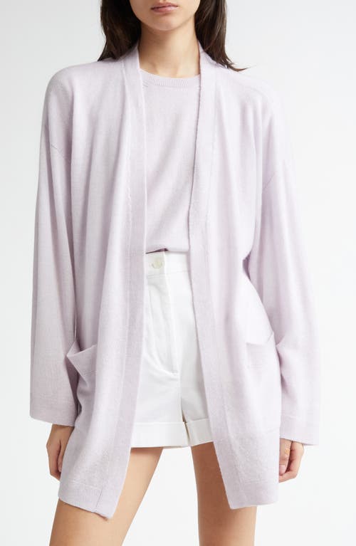 Johnstons Of Elgin Gauzy Cashmere Cardigan In Lavender
