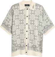 AMIRI MA Quad Check Cotton Piqué Full Button Cardigan