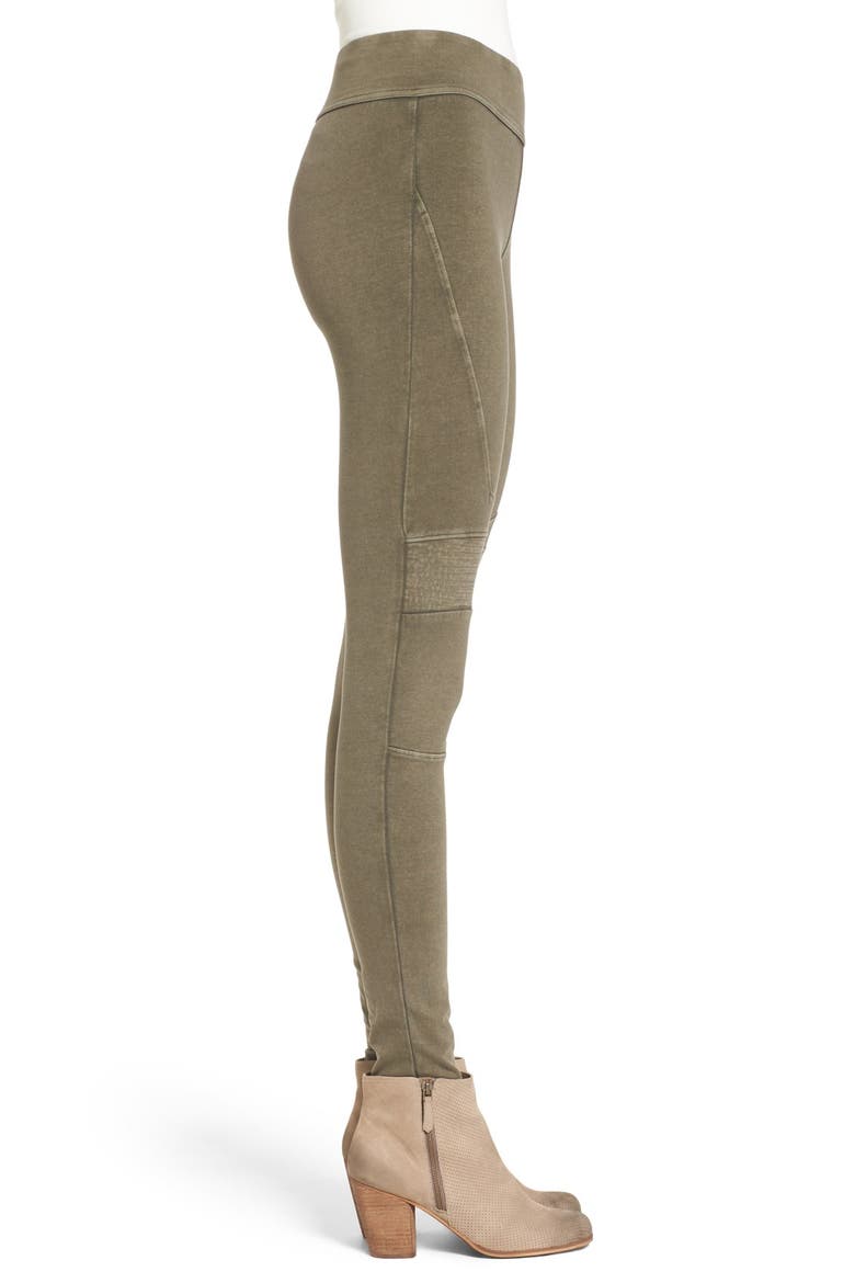 Stretch Cotton Moto Leggings, Alternate, color, OLIVE SARMA