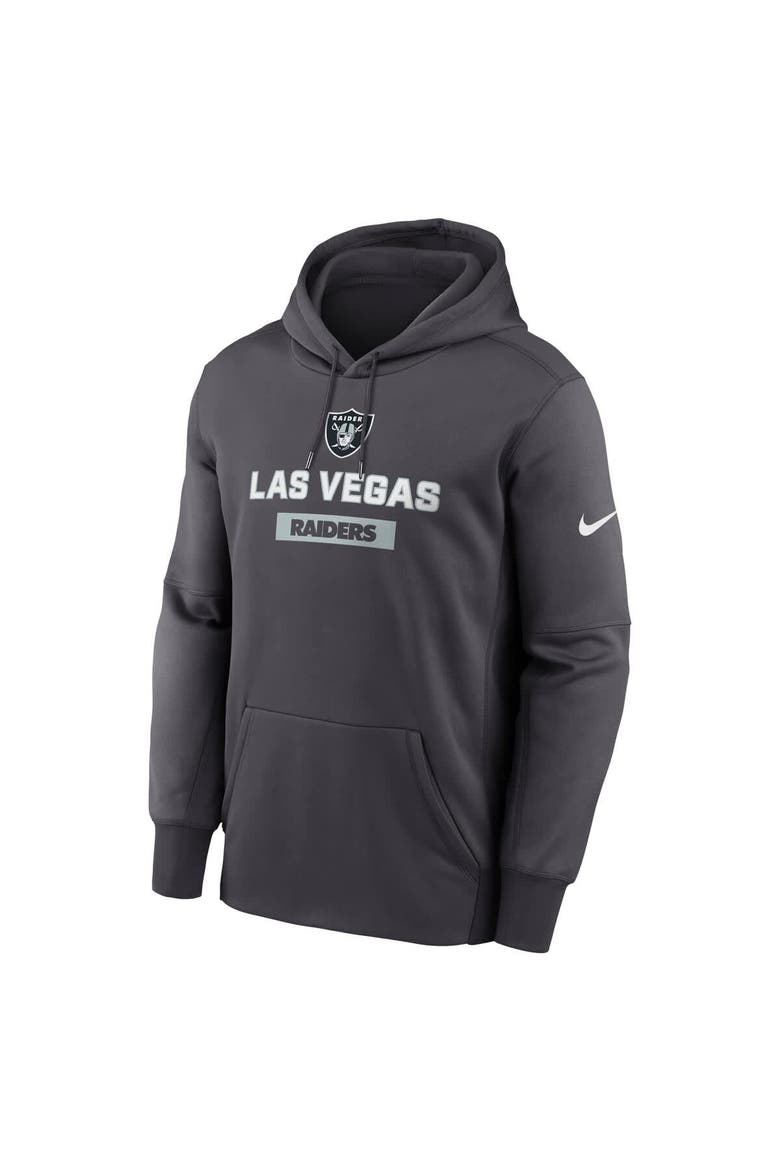 Men's Nike Anthracite Las Vegas Raiders Toss Sweep Performance Pullover Hoodie, Alternate, color, Anthracite
