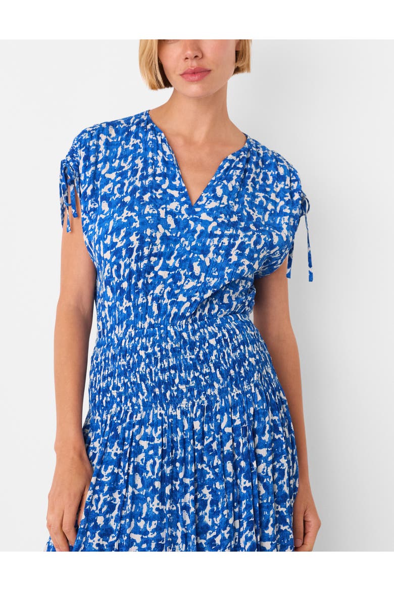 Brushed Stroke Short Sleeve  Midi Dress, Alternate, color, Blue/Multi