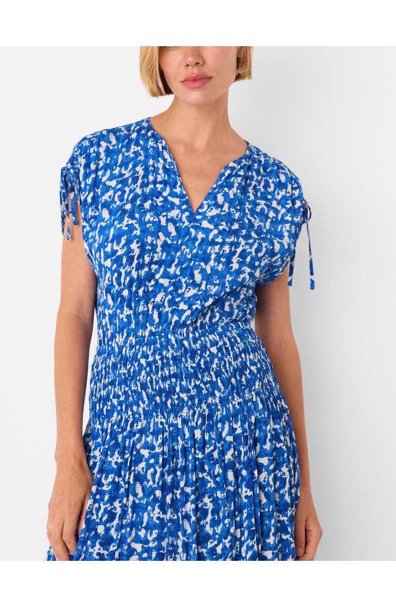 Whistles Brushed Stroke Short Sleeve Midi Dress, Alternate, color, Blue/Multi