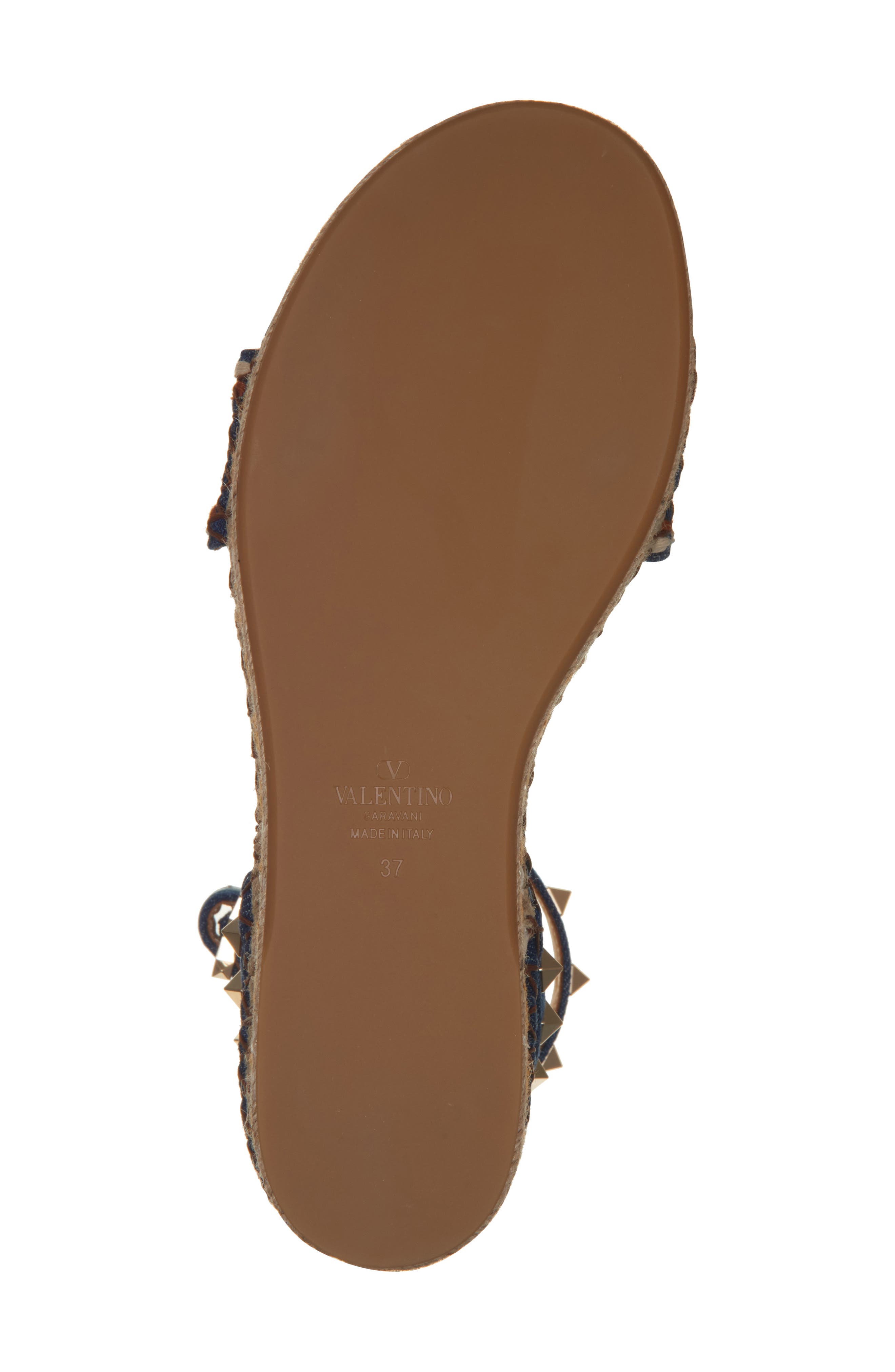 Valentino Garavani Rockstud Espadrille Wedge Sandal, Alternate, color, 