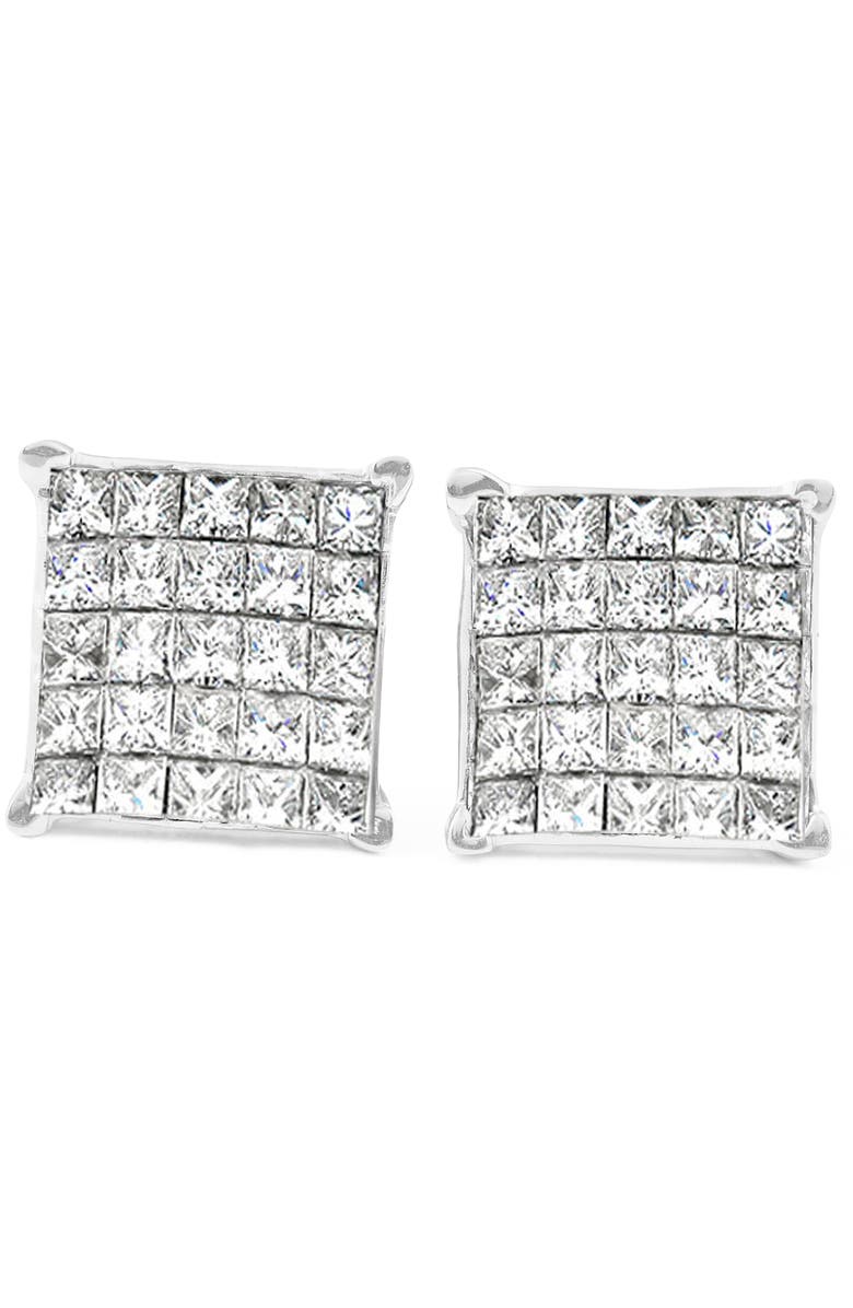Bliss Diamond 1 Ct Diamond Princess Cut Screw Back Studs Womens Earrings 10k Gold, Main, color, 