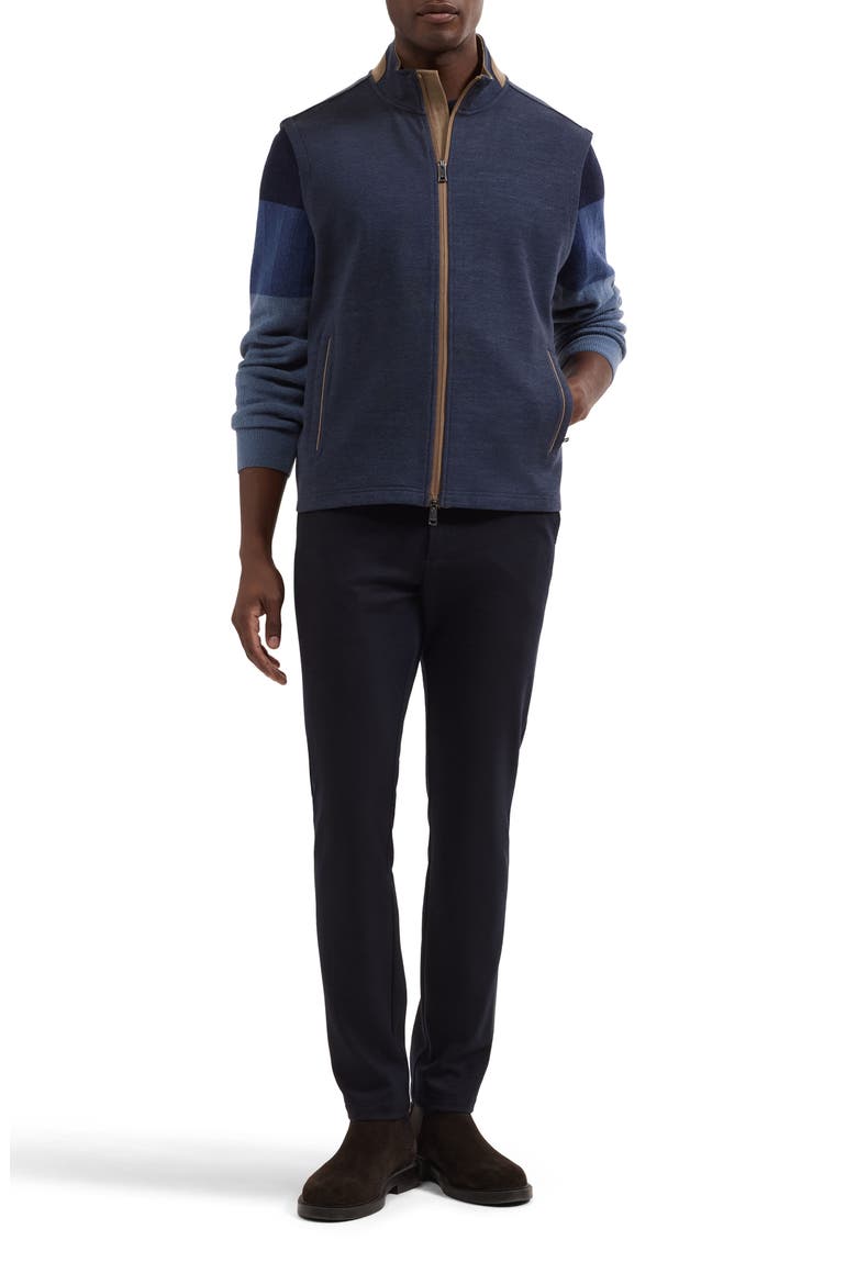 Full Zip Knit Vest, Alternate, color, NAVY