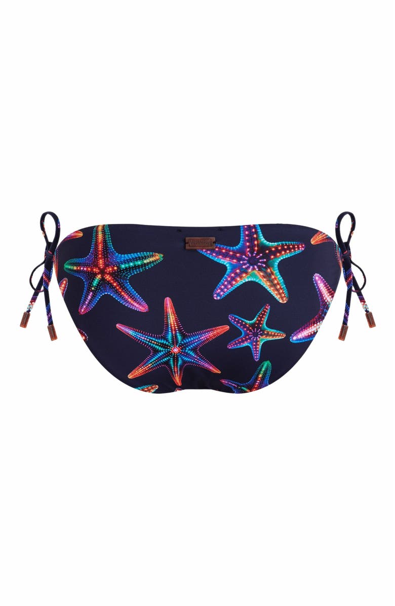 Vilebrequin Women's Disco Stars Side Tie Bikini Bottom, Alternate, color, Bleu Marine