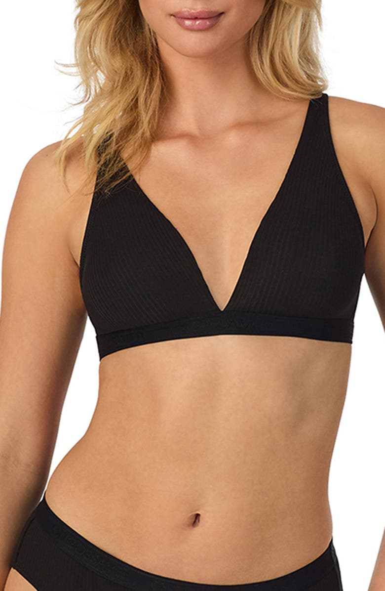 On Gossamer Cabana Rib Bralette, Main, color, Black