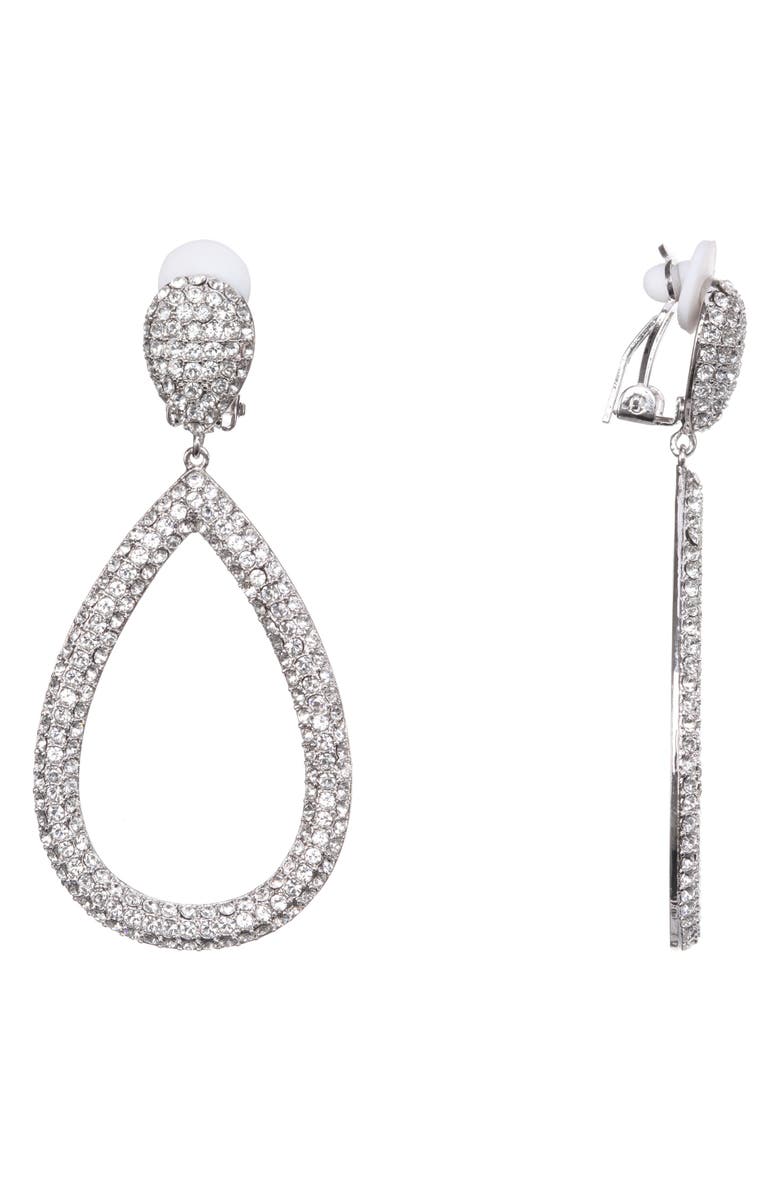 Nina Pavé Swarovski Crystal Clip-On Earrings, Main, color,