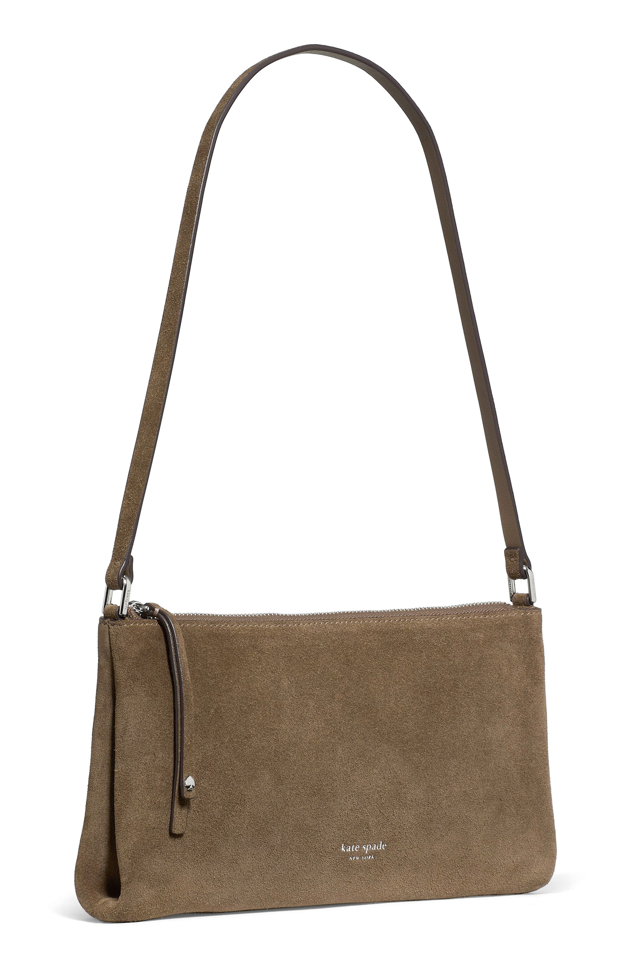 Fling Suede Leather Pochette, Alternate, color, DRIFTWOOD