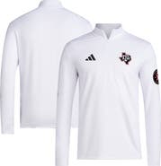 adidas Men's adidas White Texas A&M Aggies Wear Pink Quarter-Zip Pullover