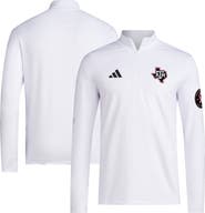 adidas Men's adidas White Texas A&M Aggies Wear Pink Quarter-Zip Pullover