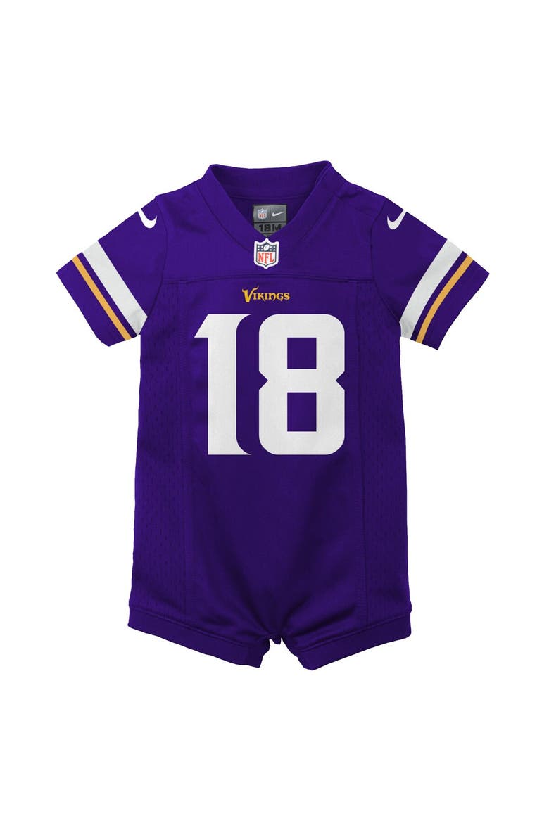 Newborn & Infant Nike Justin Jefferson Purple Minnesota Vikings Game Romper Jersey, Alternate, color, Purple