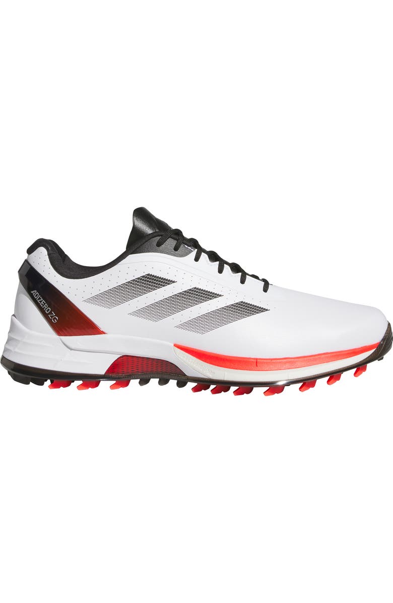 adidas Adizero ZG Waterproof Golf Shoe, Main, color, White/ Lucid Red/ Core Black