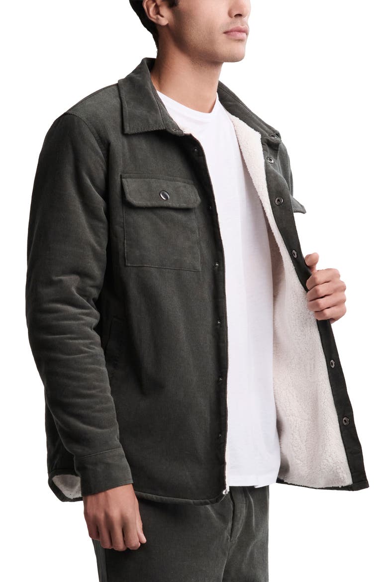 Malibu Collection® Corduroy Shirt Jacket, Alternate, color, DARK MOSS