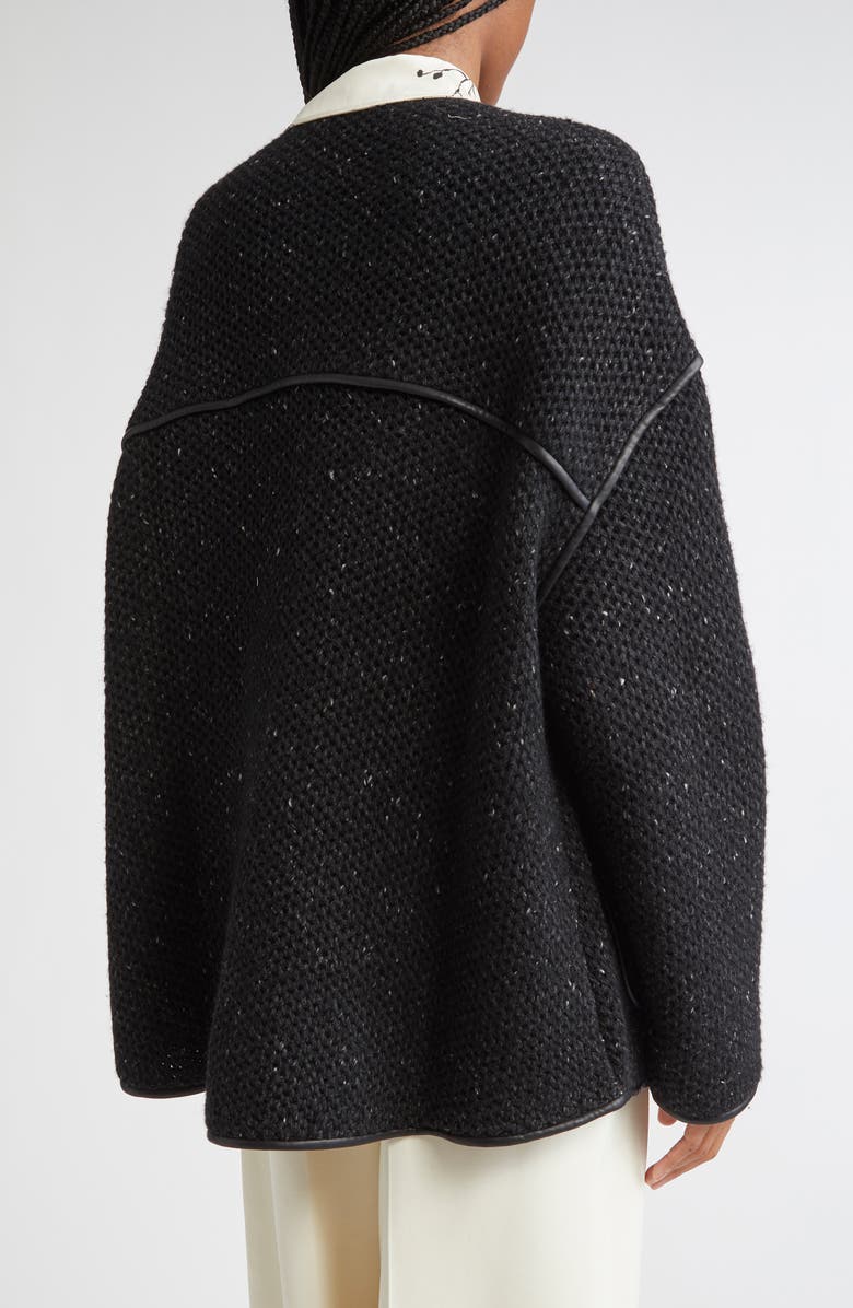 Altuzarra Medrano Oversize Merino Wool Blend Knit Jacket, Alternate, color, Black