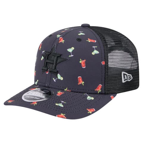 Men's New Era Black Houston Astros Adventure Drinks Pattern 9SEVENTY Stretch-Snap Hat
